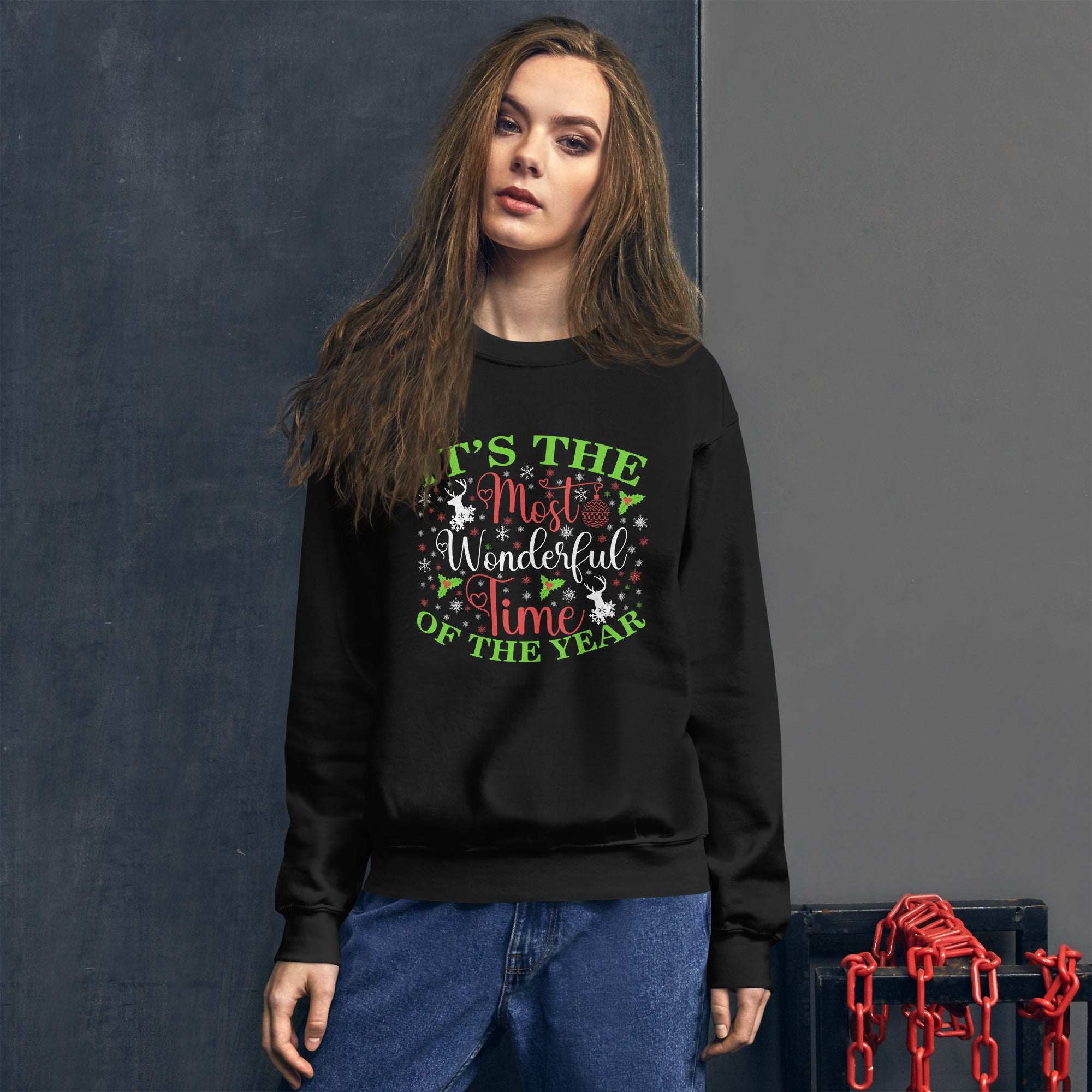 It's The Most Wonderful Time Of The Year Women's Sweatshirt Merry Christmas Jumper