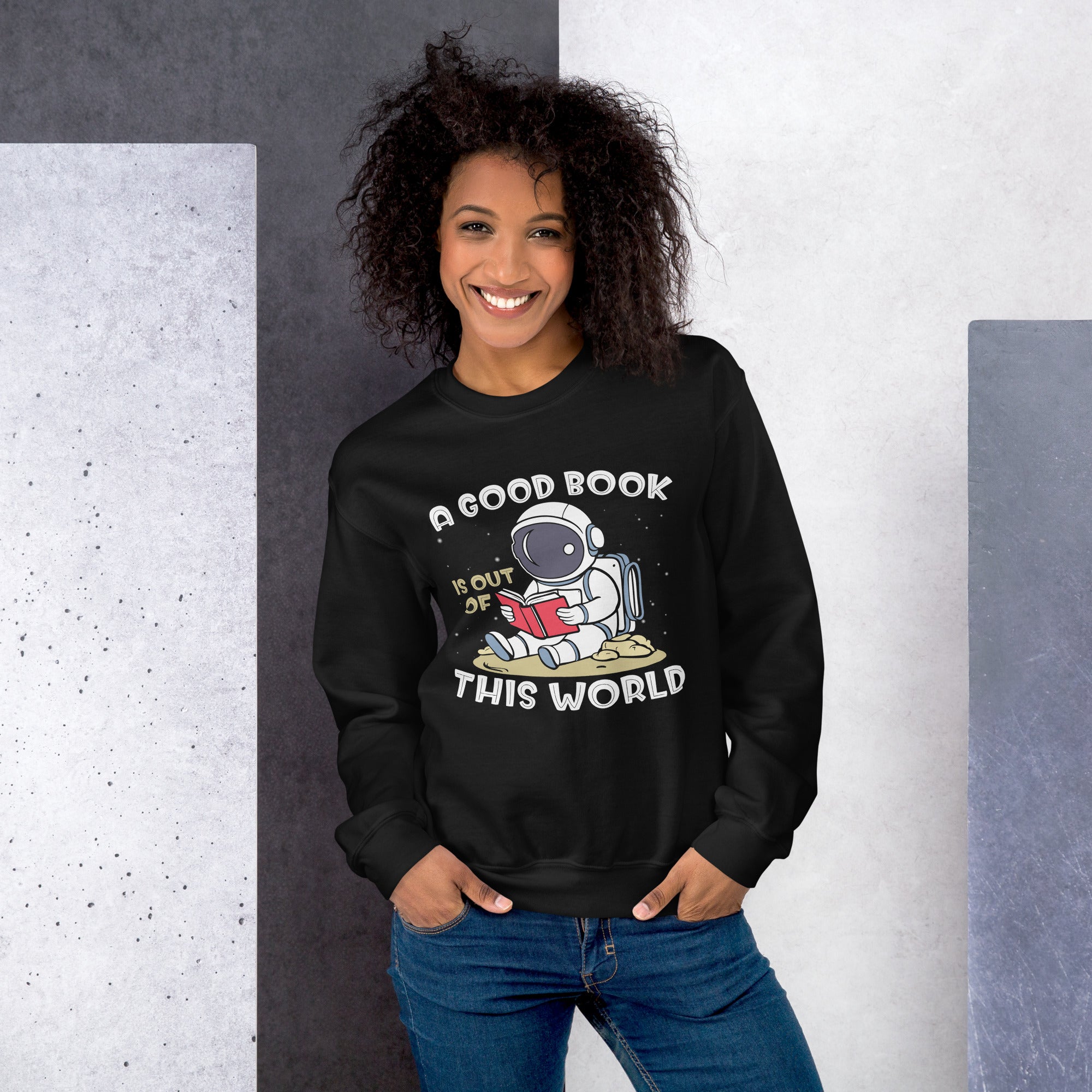 Astronaut Reading Book Women's Sweatshirt