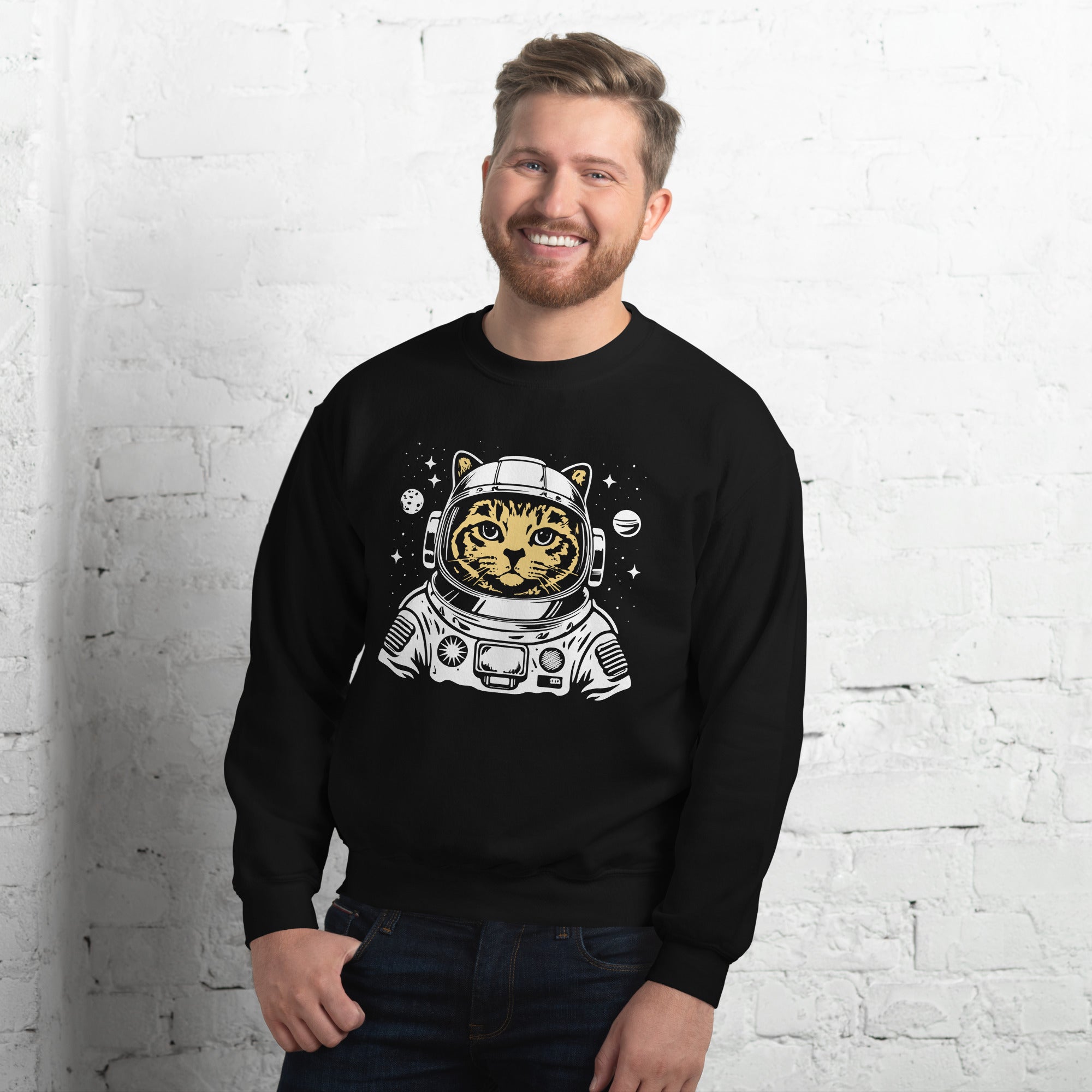 Astronaut Cat Men's Sweatshirt