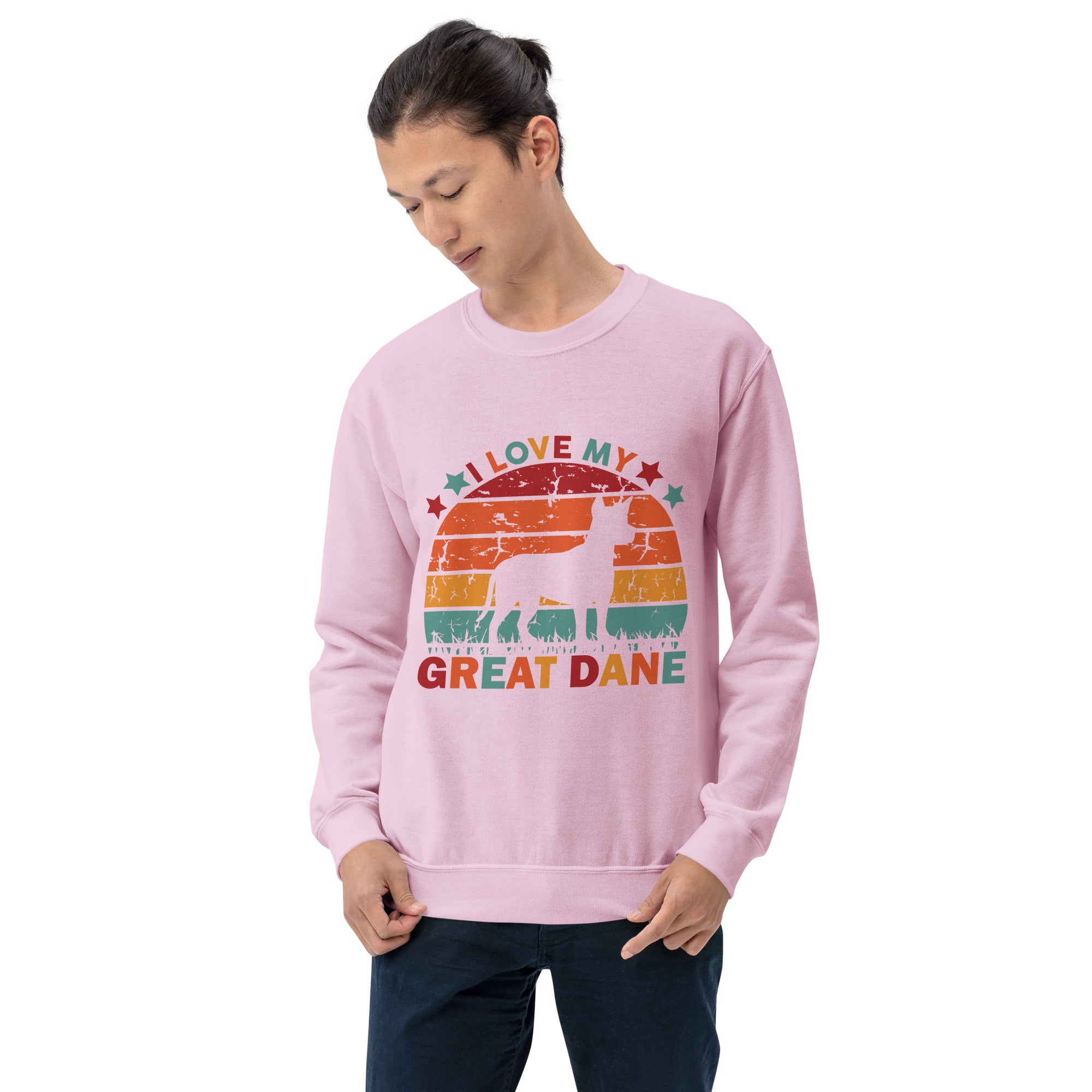 I Love My Great Dane Dog Hunting Dog Vintage Retro Dog Lover Animal Men's Sweatshirt