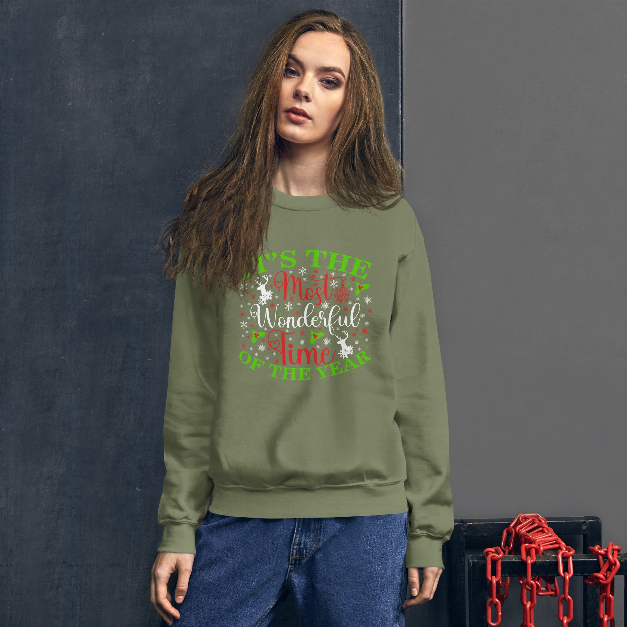 It's The Most Wonderful Time Of The Year Women's Sweatshirt Merry Christmas Jumper