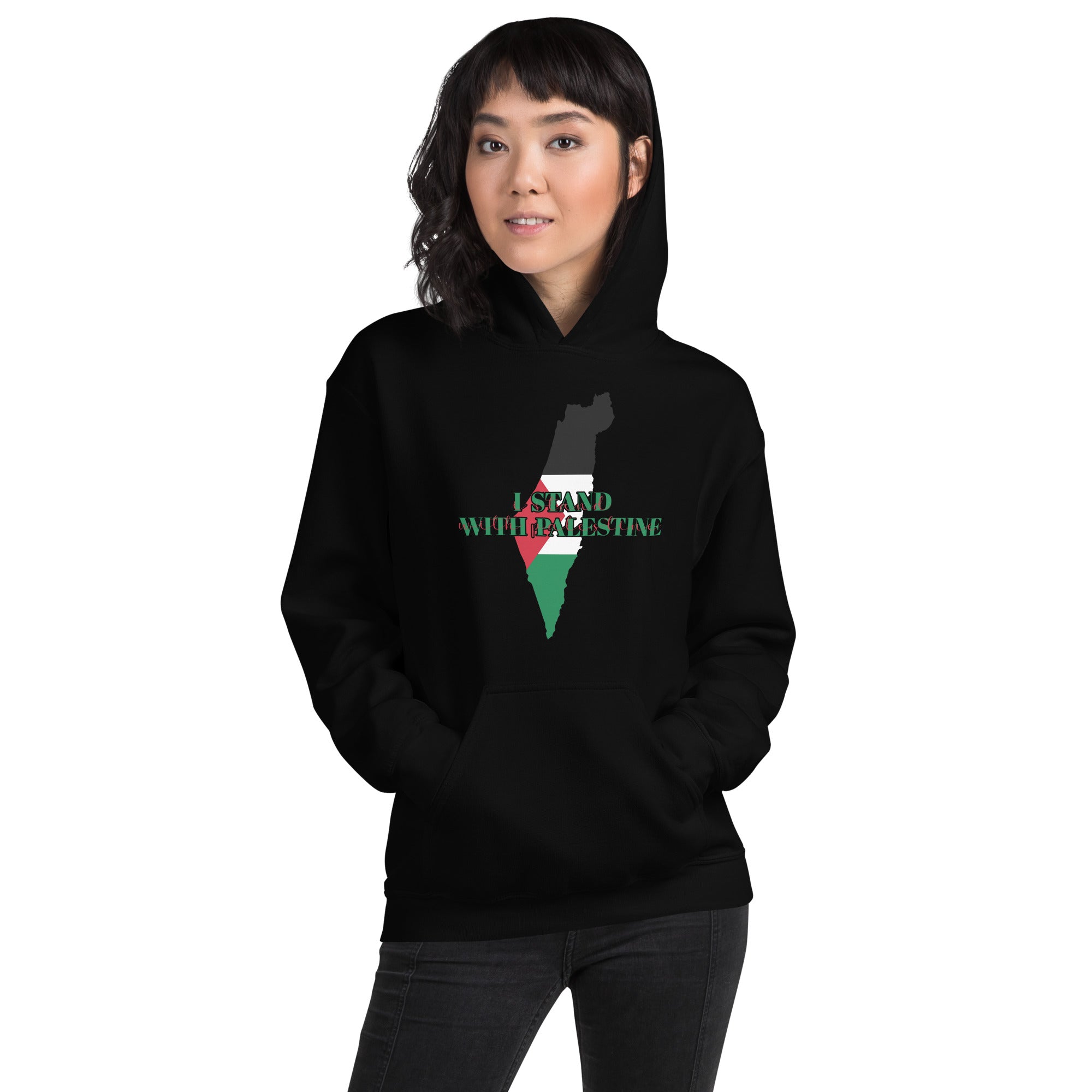 I Stand With Palestine Women's Hoodie Palestine Map End Israeli Occupation Support Palestine Freedom Ghaza Protest Women's Hoodie