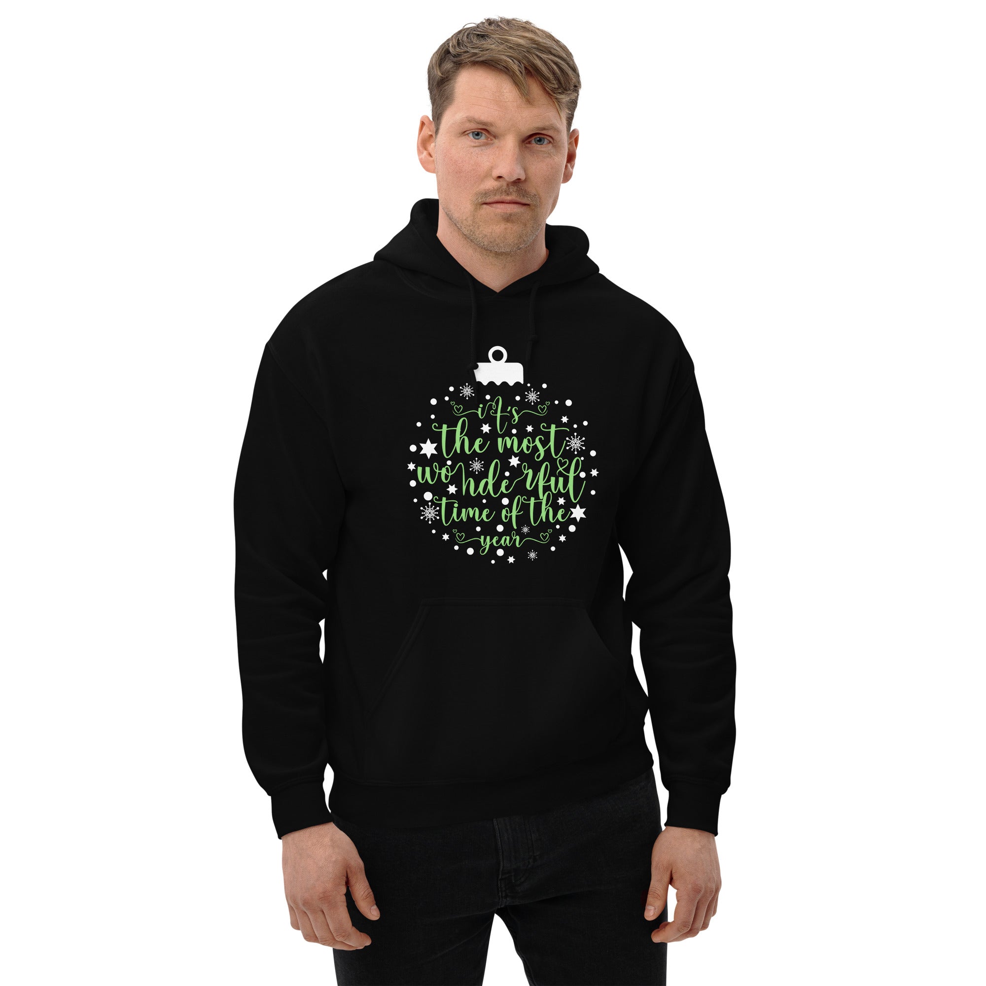 It Is The Most Wonderful Time Of The Year Merry Christmas Ornament Holiday Decoration Xmas Men's Hoodie