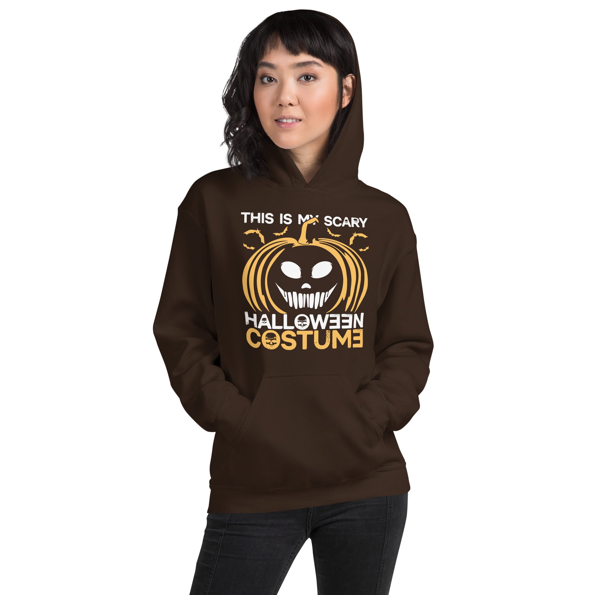 This Is My Scary Halloween Costume Halloween Creepy Pumpkin Smile Spooky Vibes Women's Hoodie