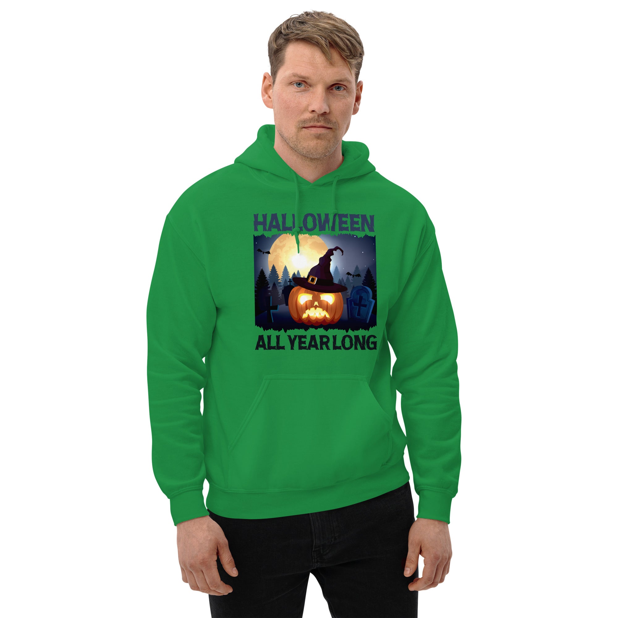 Halloween All Year Long Witch Hat Pumpkin Men's Hoodie