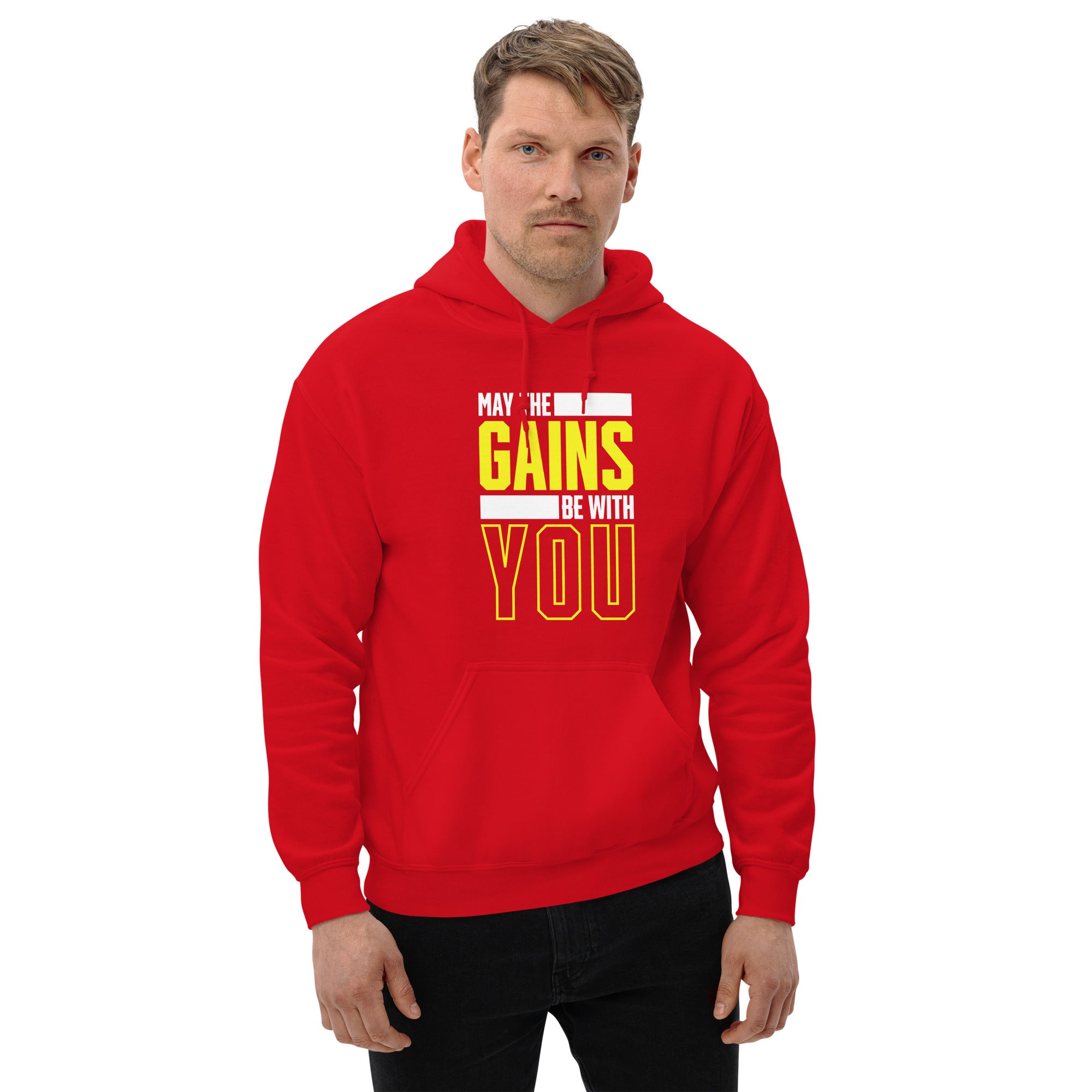 May The Gains Be With You Funny Workout Fitness Gym Men's Hoodie