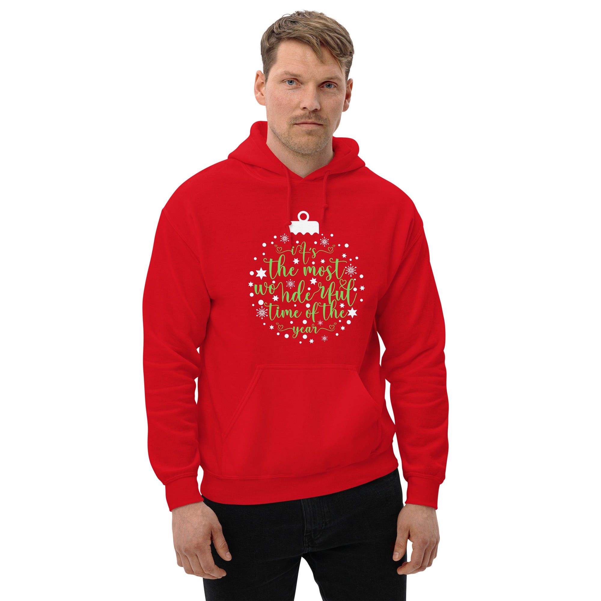 It Is The Most Wonderful Time Of The Year Merry Christmas Ornament Holiday Decoration Xmas Men's Hoodie