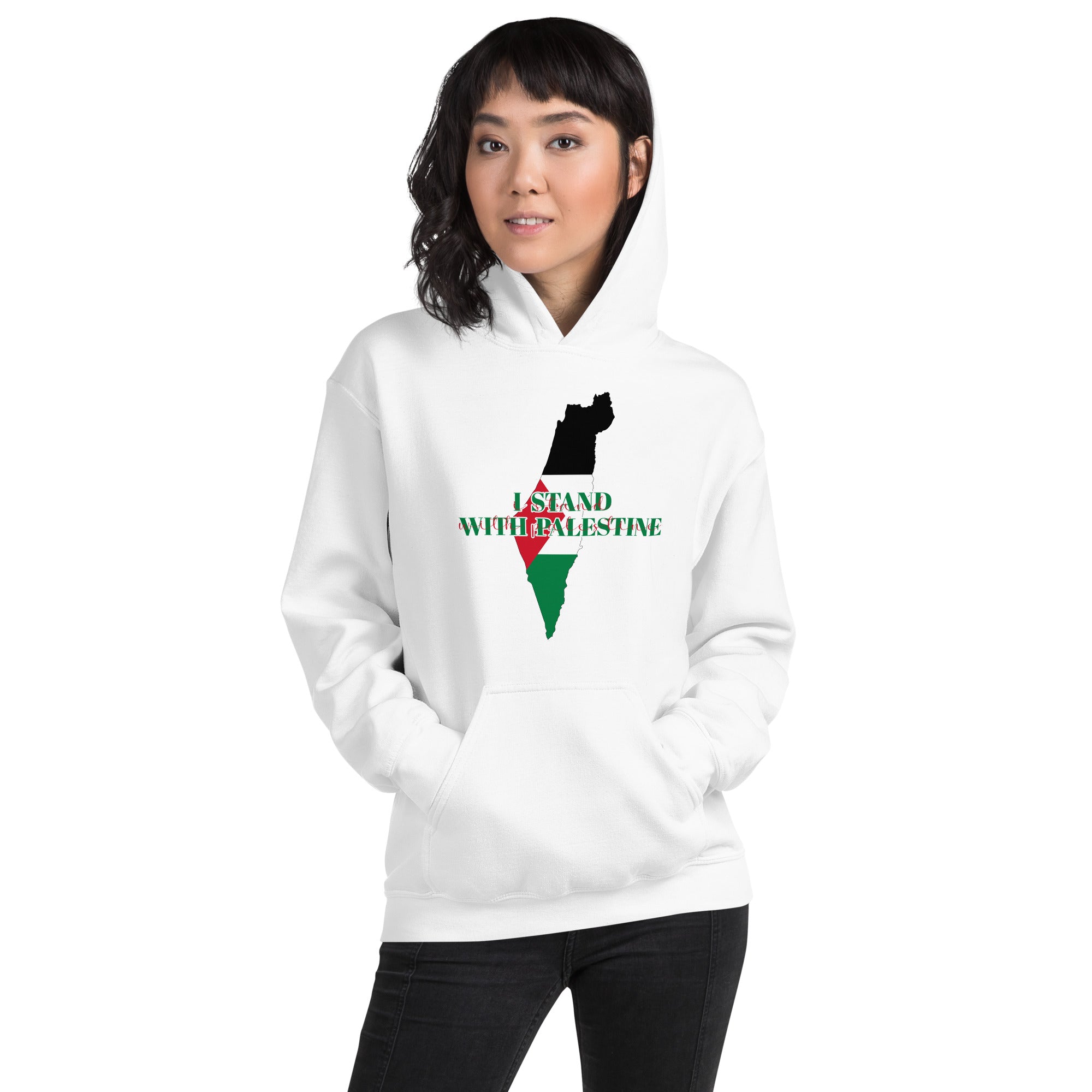 I Stand With Palestine Women's Hoodie Palestine Map End Israeli Occupation Support Palestine Freedom Ghaza Protest Women's Hoodie