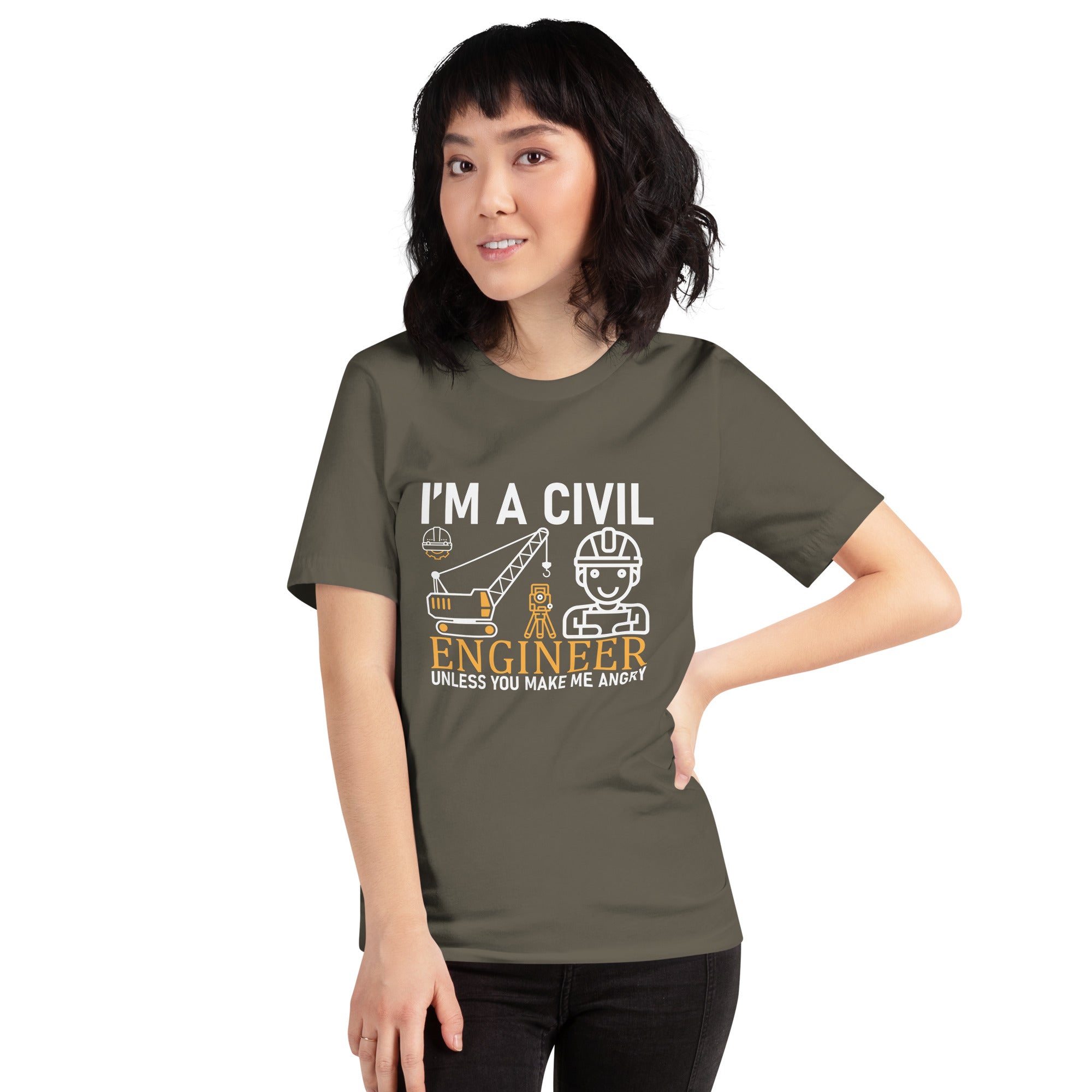 I'm A Civil Engineer Unless You Make Me Angry Engineering Funny Sarcastic Offensive Rude Women's T-Shirt