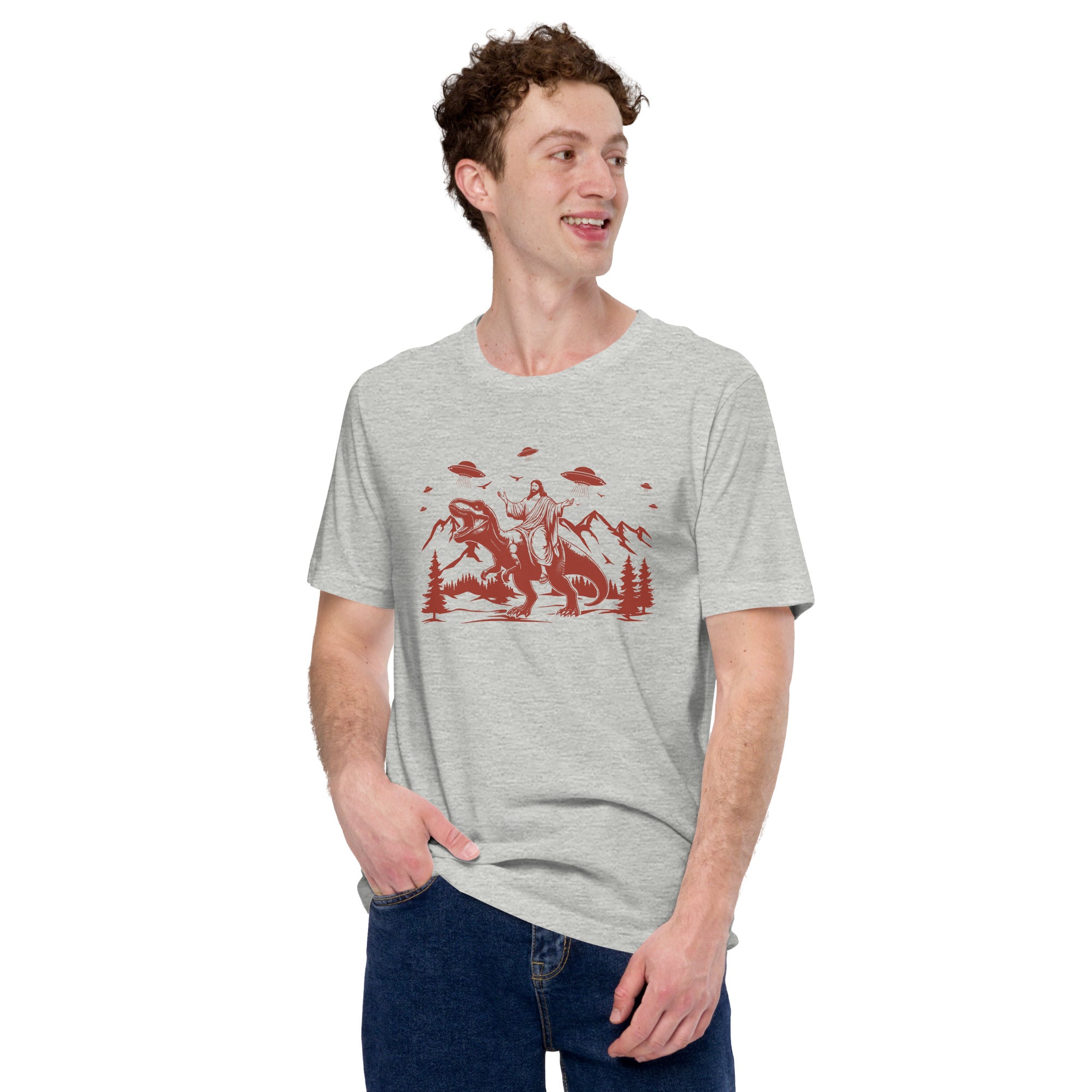 Jesus Riding Dinosaur T-Shirt