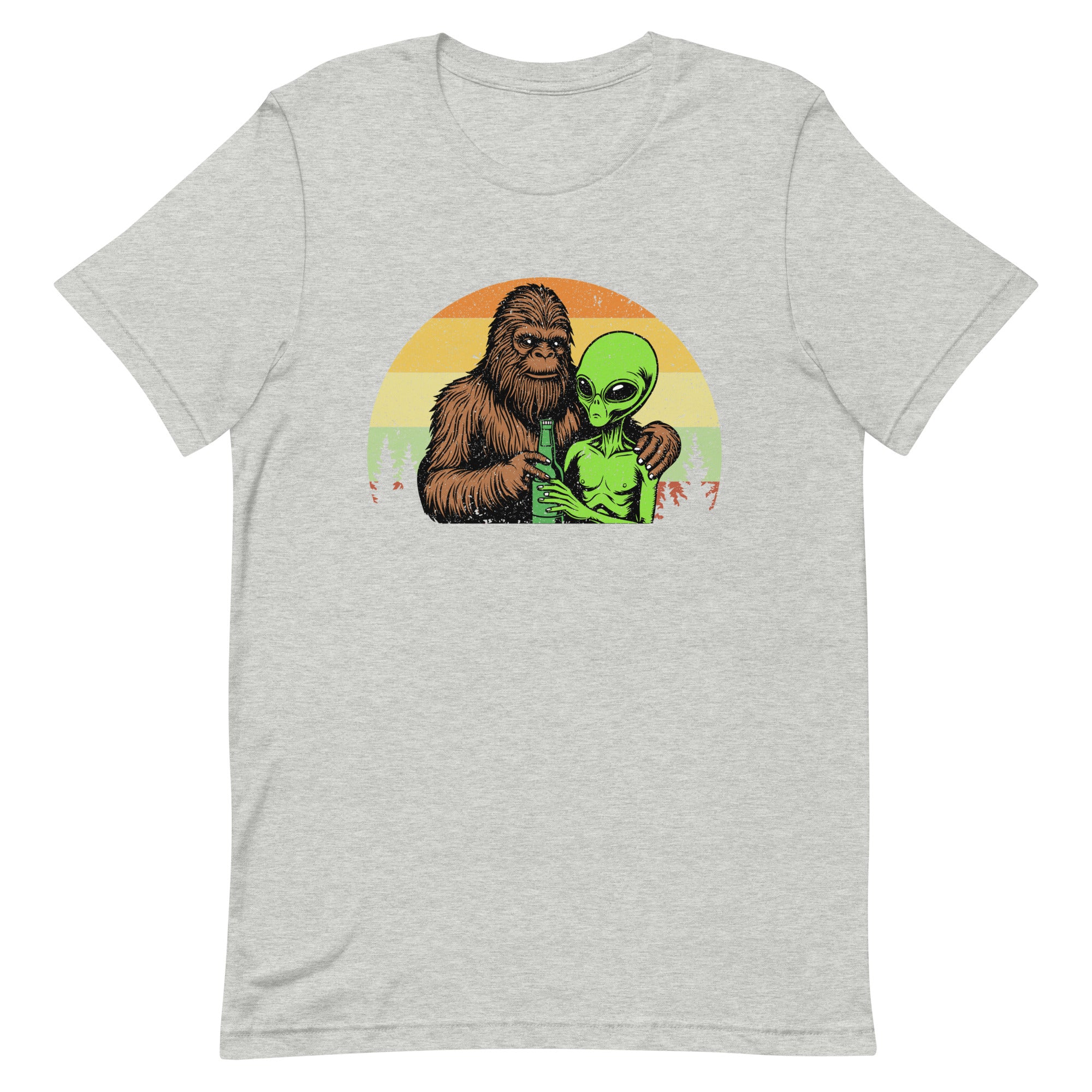 Bigfoot & Alien Drinking Beer T-Shirt