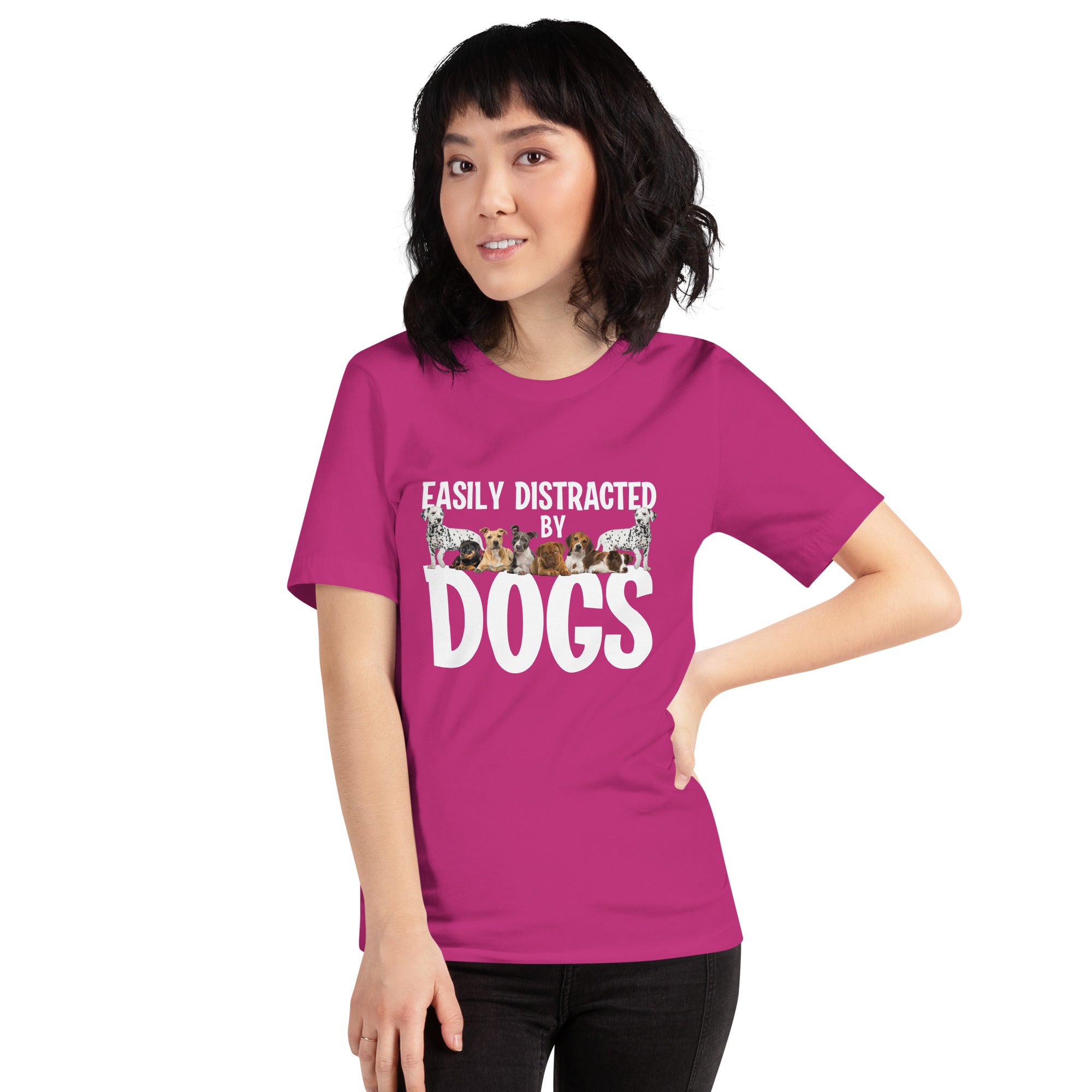 Easily Distracted By Dogs Dog Owner Funny Dog Lover Doggy Gift Women's T-Shirt