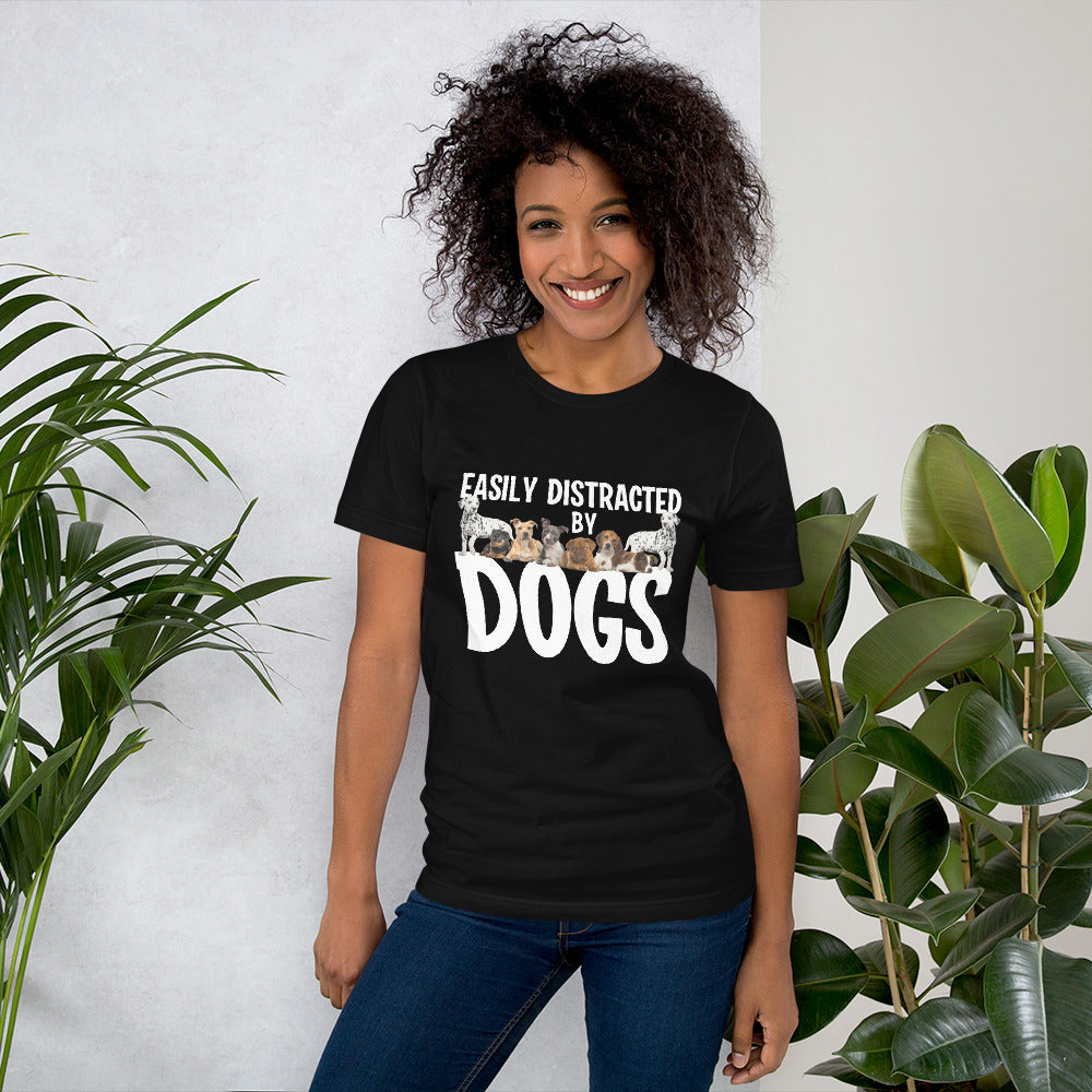 Easily Distracted By Dogs Dog Owner Funny Dog Lover Doggy Gift Women's T-Shirt