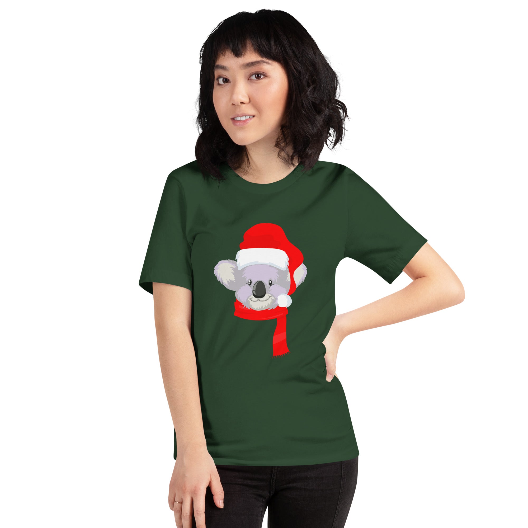 Cute Koala Christmas Santa Claus Koala Happy Animal Xmas Koala Lovers Women's T-Shirt