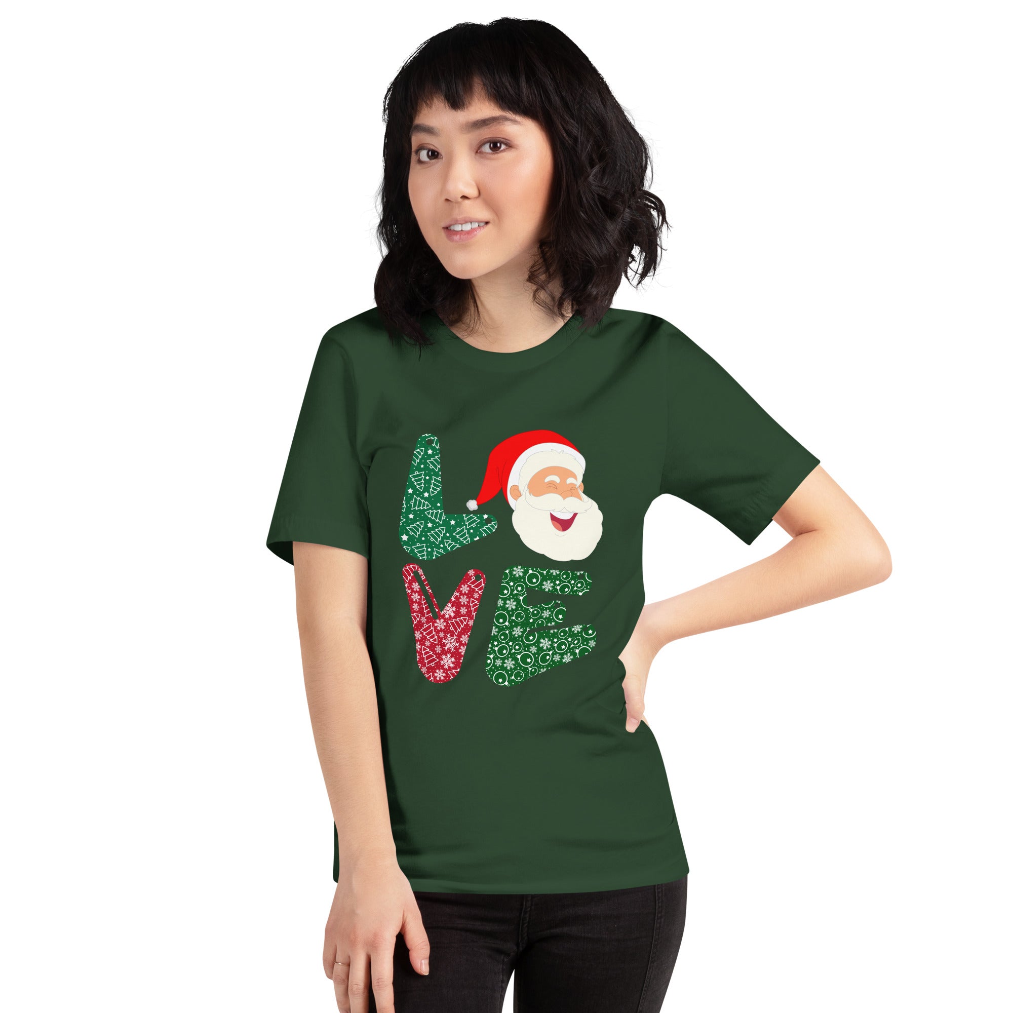 Love Santa Claus Merry Christmas Retro Xmas Season Santa Claus Lovers Holiday Festive Women's T-Shirt