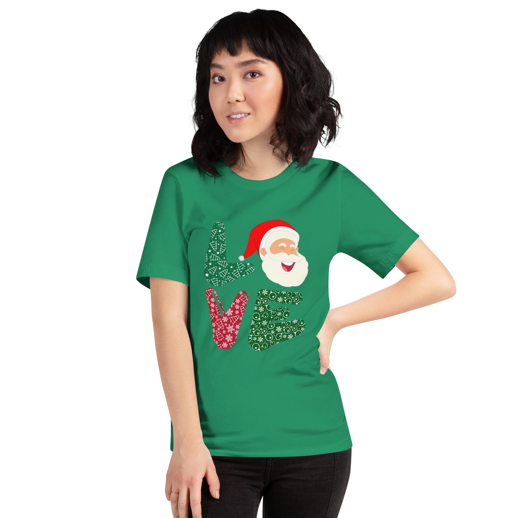 Love Santa Claus Merry Christmas Retro Xmas Season Santa Claus Lovers Holiday Festive Women's T-Shirt