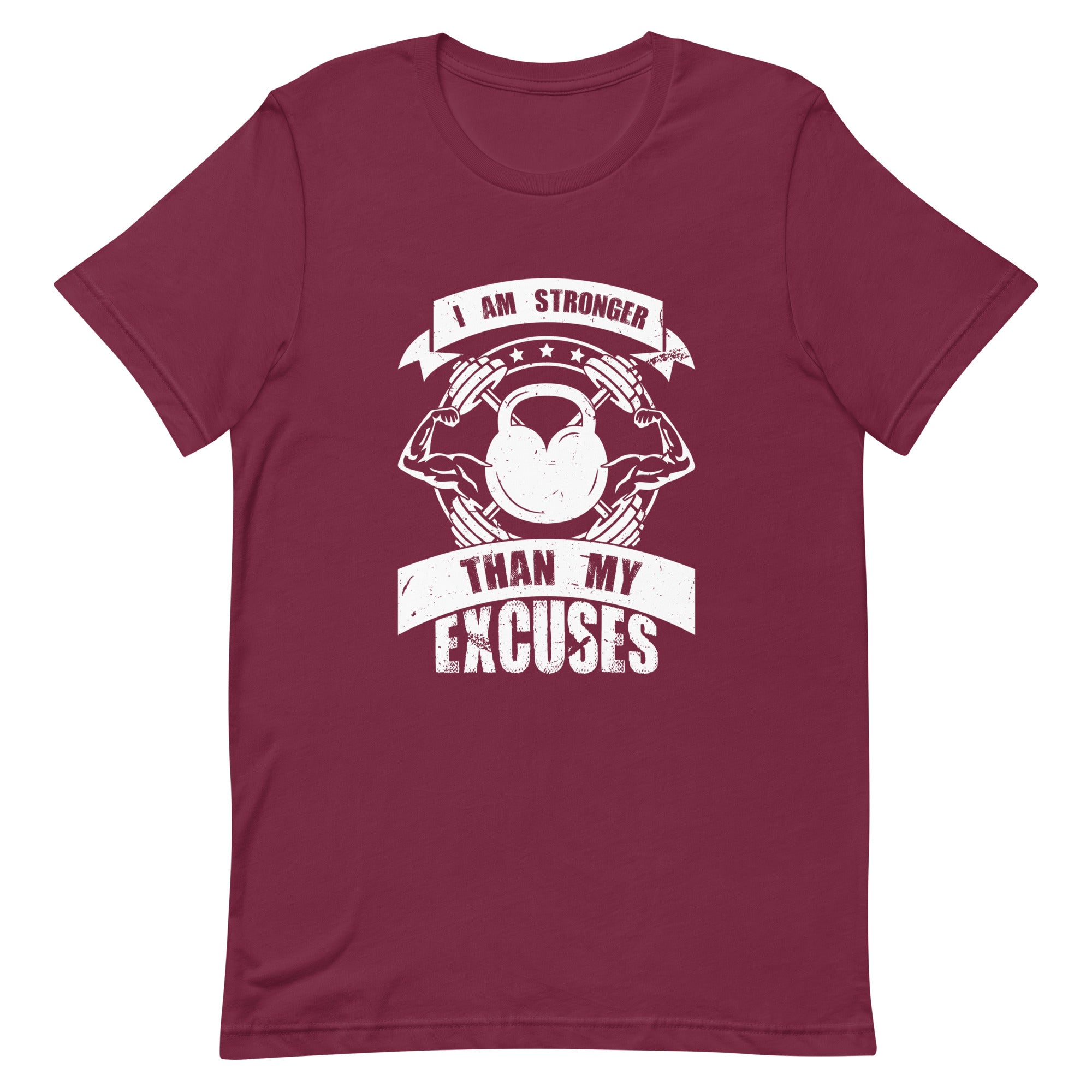 I Am Stronger Than My Excuses Fitness Training Gym Workout Quote Inspirational Motivational Men's T-Shirt