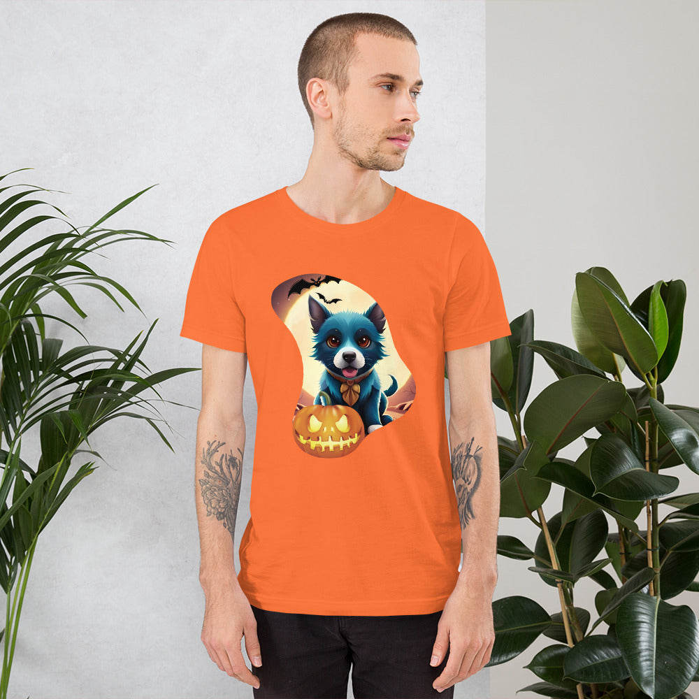 Border Collie Halloween Dog With Scary Pumpkin Gift For Dog Lover Men's T-Shirt
