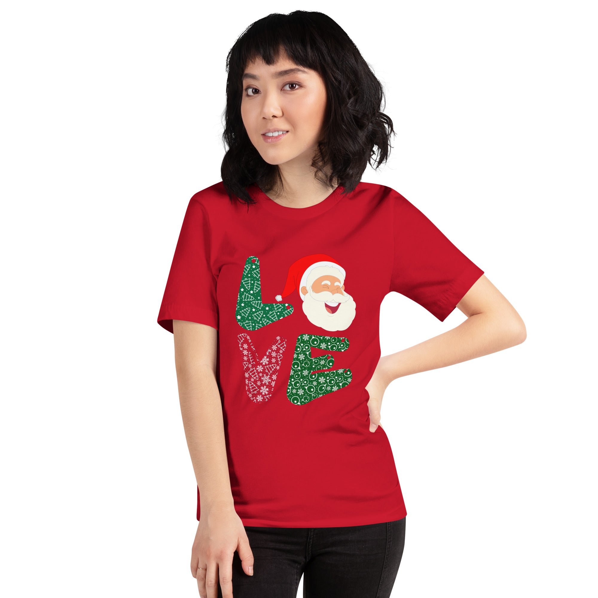 Love Santa Claus Merry Christmas Retro Xmas Season Santa Claus Lovers Holiday Festive Women's T-Shirt