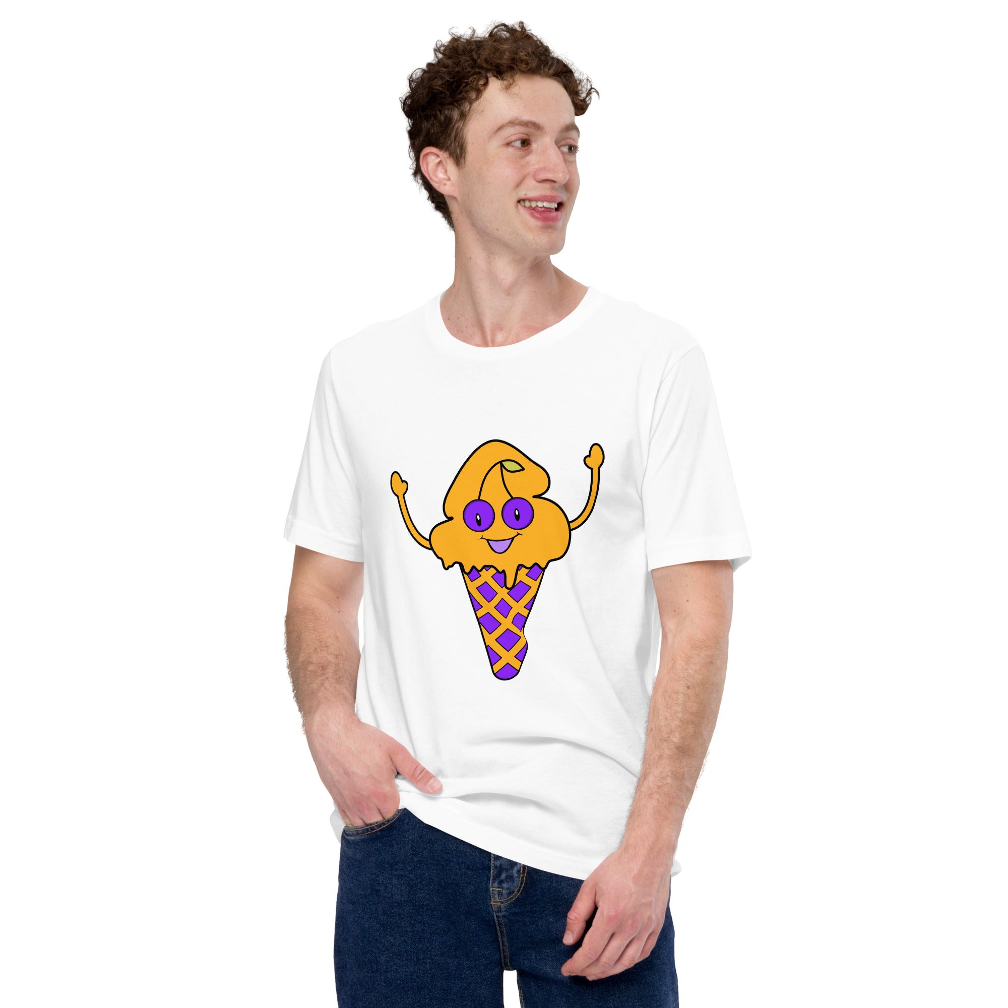 Melted Ice Cream Ice Cream Cone Mouthwatering Cherry Eyeballs Ice Cream Lovers Men's T-Shirt