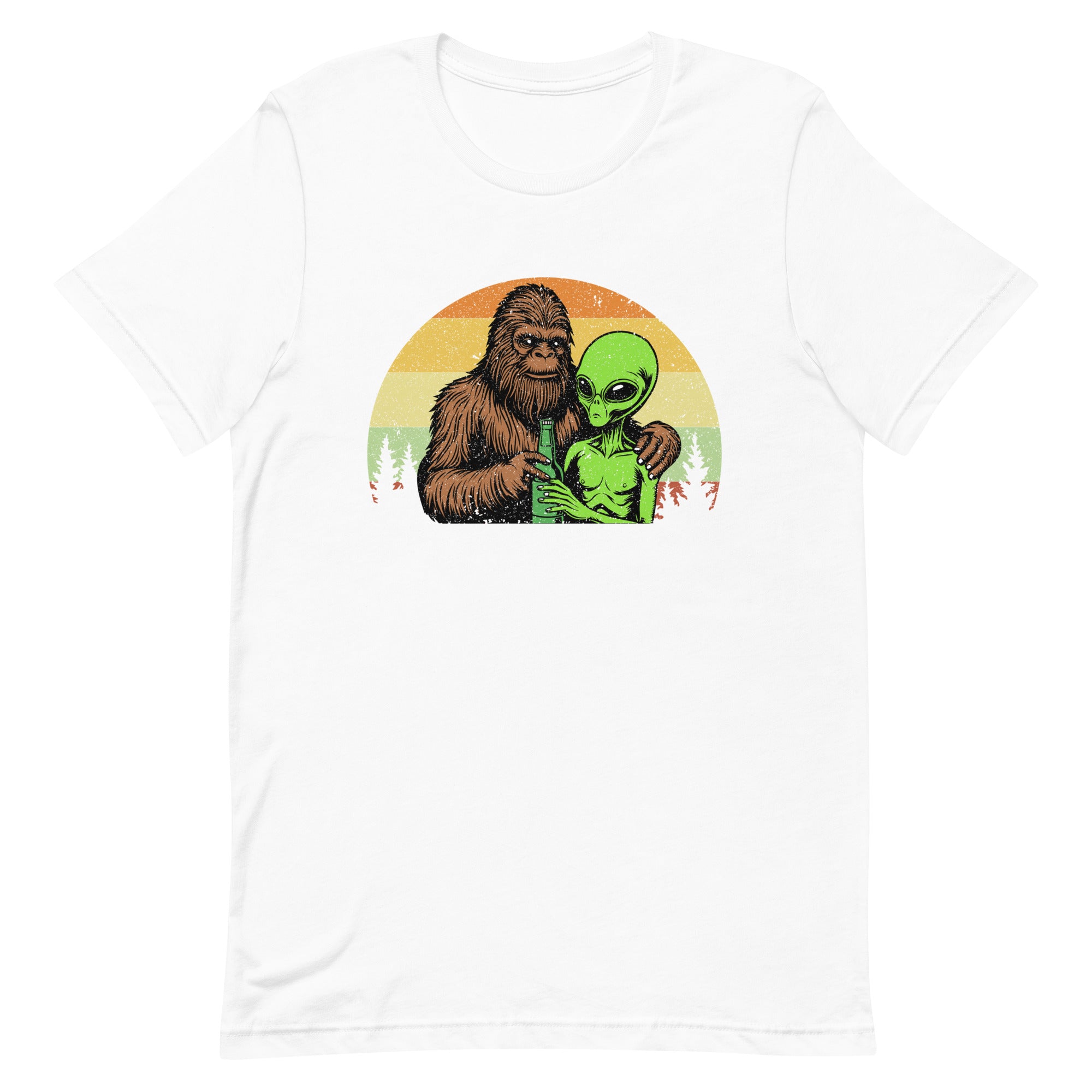 Bigfoot & Alien Drinking Beer T-Shirt